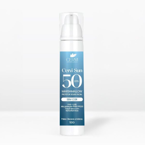 Protetor Solar Facial Cervi Sun FPS 50 PPD 20 Marshmallow 50g - Linha Protetores